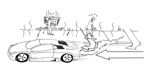 A hot, bleak, dehydrated environment that hinders community interaction due to its uncomfortable exposure