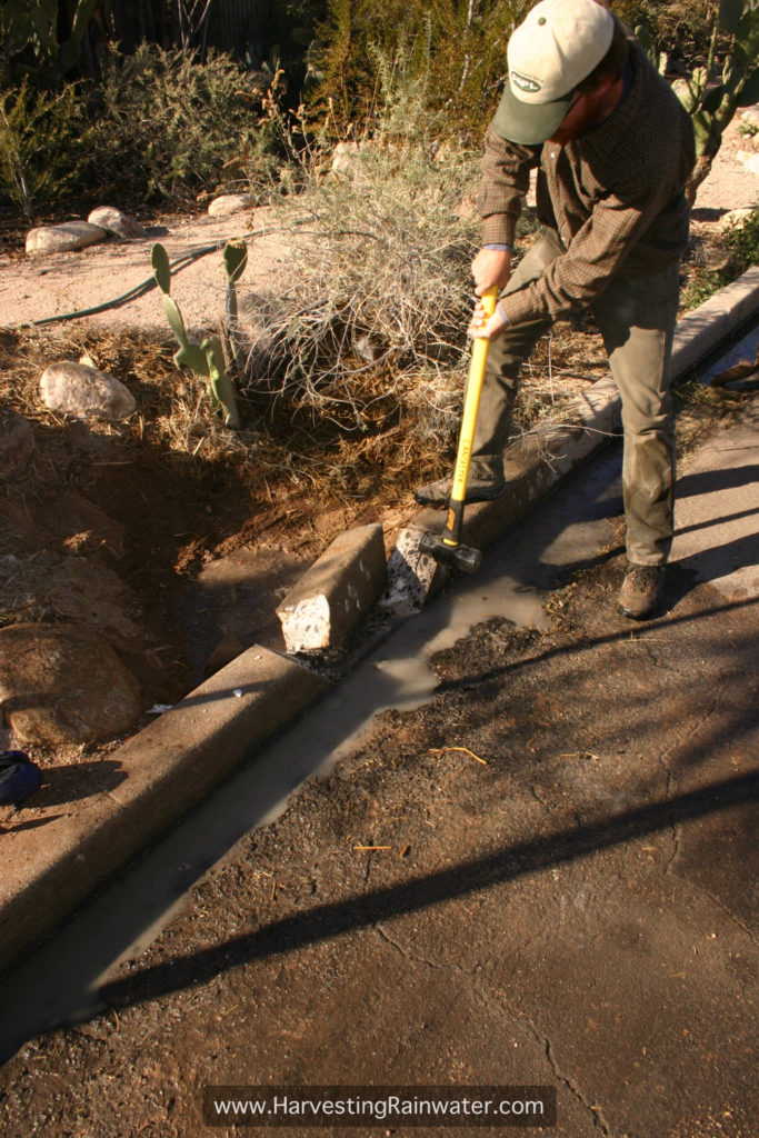 Fig. 4. Knocking out fully pre-cut piece of curb